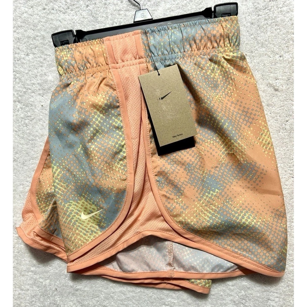 Nike Tempo Women's Small IB8842-815 Running Shorts Orange/Grey (B6)